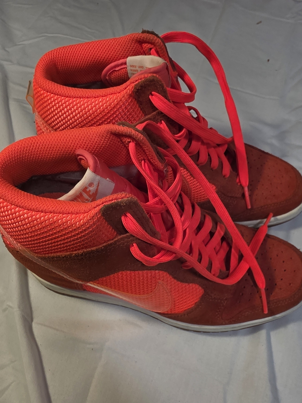 Nike Dunk Sky High Crimson Wedge Sneakers Size 7
